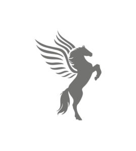 Enchanting Rearing Grey Pegasus Vector Art