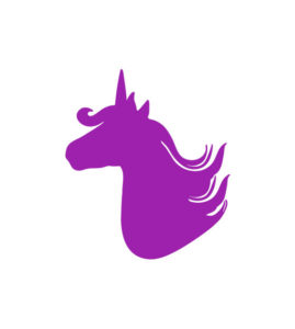 ELEGANT PURPLE SILKY MANE UNICORN VECTOR ART