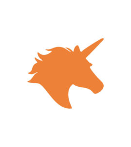 Invigorating Orange Unicorn Vector Art