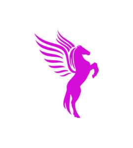 Purple Pegasus Rearing Unicorn Vector Art