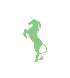 OLIVE GREEN REARING UNICORN VECTOR ART