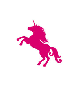 Magenta Pink Excited Rearing Unicorn Vector Art