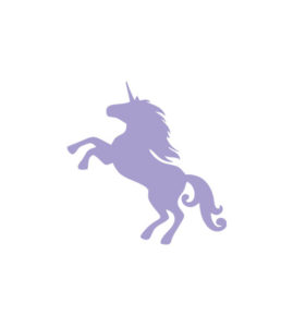 Excited Heather Purple Rearing Unicorn Vector Art