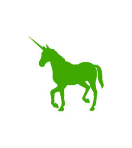 Posh Green Strolling Stallion Unicorn Vector Art