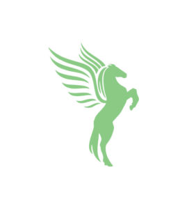 Mesmerizing Olive Green Rearing Pegasus Vector Art