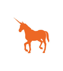 Attractive Orange Unicorn Vector Art