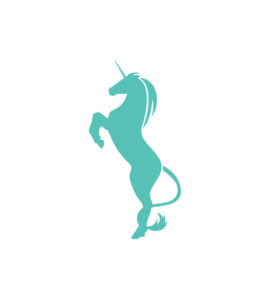 Rearing Emerald Green Unicorn Vector Art