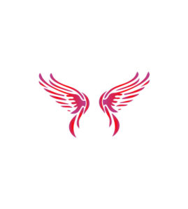 Enamoring Ruby and Red Pegasus Unicorn Red Wings Vector Art