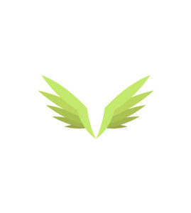 Endearing Lime Green Pegasus Wings Vector Art