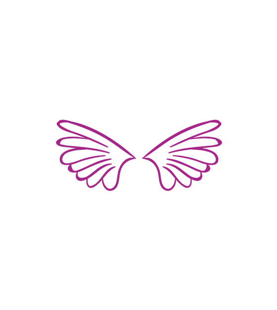 Enticing Magenta Pink Outlined Pegasus Wings Vector Art - Design Shop ...