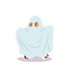 Ghastly Ghost Halloween Kid Costume Vector Art
