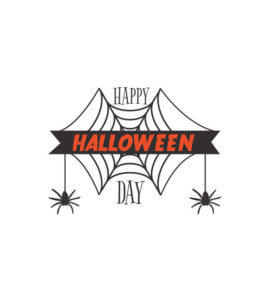 WEBBED SPIDER HALLOWEEN DAY WISH VECTOR ART