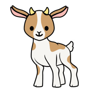 Brown & white goat vector