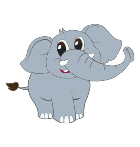 Cartoon cute baby elephant illustration
