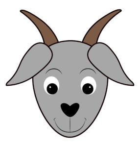 Goat animal face cartoon