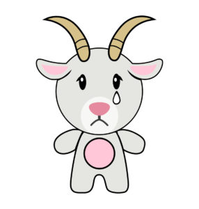 Sad goat vector