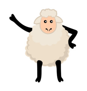 Standing Up Cartoon Sheep