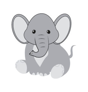 baby elephant sitting