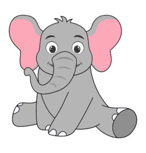 baby elephant sitting vector