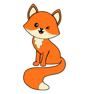 cute baby fox vector art