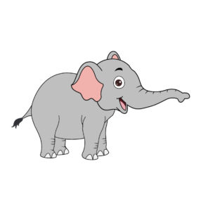 cute happy elephant cartoon