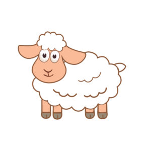 cute white sheep vector