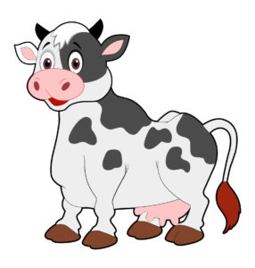 gray and white milky cow vector