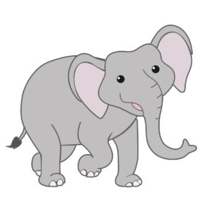 gray elephant cartoon