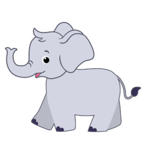 happy elephant cartoon