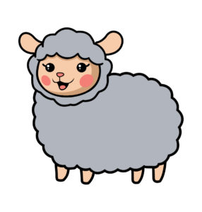 happy gray sheep vector