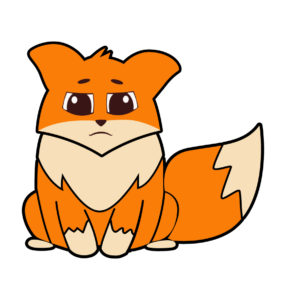 sad fox vector