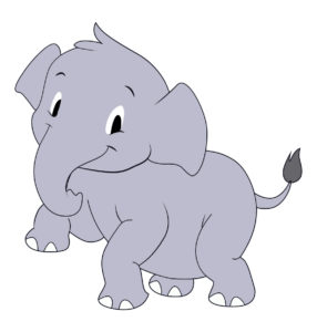 smiling baby elephant