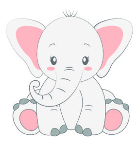 white baby elephant sitting vector