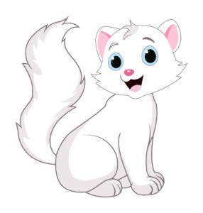 white cute cat