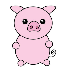 A Cute Pink Pig Vector