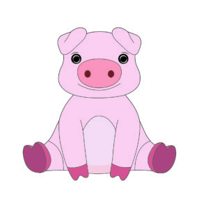 Cartoon Baby Pig Vector