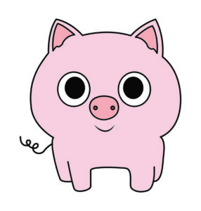 Cute Pig Vector Cartoon