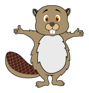 Cute beaver cartoon waving
