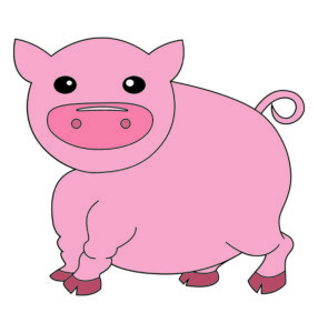 Fat Pig Vector Art