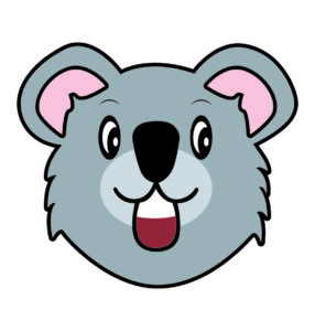 Happy Koala Cartoon Face Vector