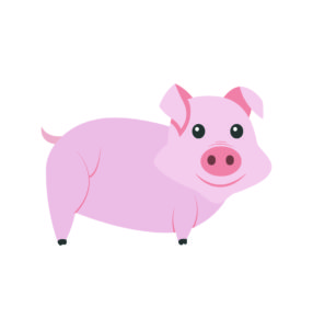 Happy Pig Pink Vector
