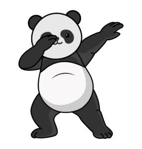 Illustration of Cute panda cartoon in dabbing pose