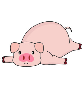 Pig Lay Down Vector Art Design