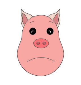 Pig Sad Vector