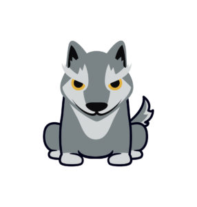 angry baby wolf vector
