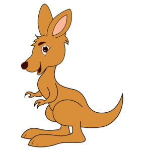 brown kangaroo vector