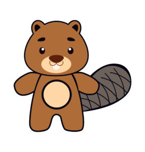 cute brown happy beaver