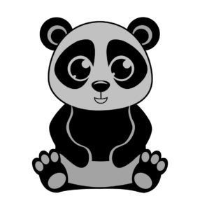 gray and black panda vector