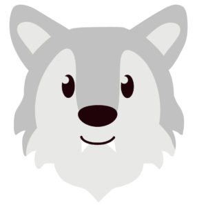 gray wolf face vector