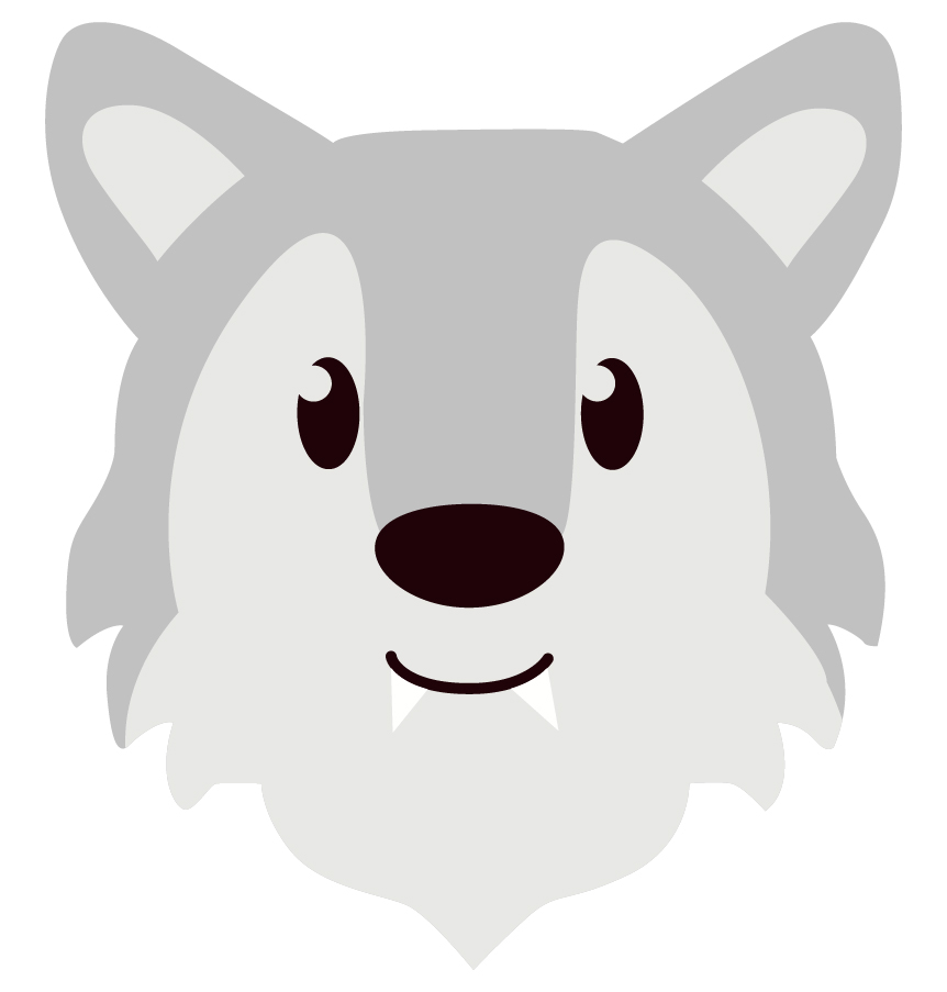 gray wolf face vector - Design Shop by AquaDigitizing